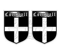 Cornwall Cornish comté Angleterre British Shield UK Grande-Bretagne 75 mm (7,6 cm) Vinyle Bumper Stickers, décalcomanies X2