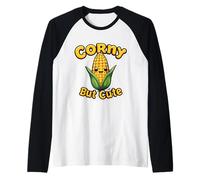 Corny But Cute Funny Girl Corn on The COB Corncob Pun Blague Manche Raglan