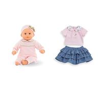 Corolle Lot de Mon Premier Poupon, Bébé Calin Manon, 30cm, dès18 Mois, 9000100270 Jupe à Volants et T-Shirt, Weekend à Paris, vêtements, pour Poupon 30cm, dès 18 Mois, 9000111060