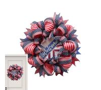 Corona De Coronas Del 4 De Julio - Coronas Del 4 De Julio para La Puerta Principal, Corona De Puerta Patriótica | Veterans Memorial Decor Garland Signo para Porche para EL Hogar, Pared, Tumbas Del