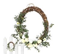 Corona De Huevos De Pascua, Coronas De Pascua Con Huevos | Coronas Decorativas De Huevos De Pascua - Mano De Obra Adorable, Exquisita Iluminación, Coronas Artificiales De Pascua Para Decoración Del