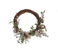 CORONA FLORES Y BOLAS ROSA