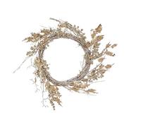 CORONA HOJAS Y BOLITAS DORADA