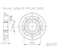 Corona Plato transmision ESJOT Acero 50-32075 40 Services