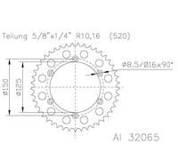 Corona Plato Transmision ESJOT Unité Centrale en Aluminium 51-32065-38