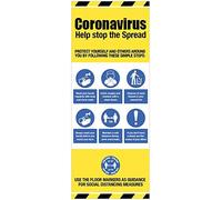 Coronavirus Aide à arrêter la propagation (distance sociale de 1 mètre) Bannière à rouleau en cas d'affichage 2000x800mm