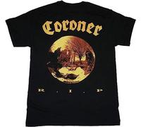 Coroner R.I.P. Thrash Metal Band Hellhammer Celtic Frost Black T-Shirt Black Tee Manches Courtes(X-Large)
