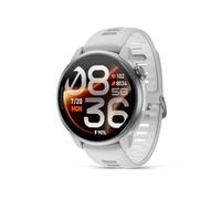 COROS Pace 4 Pro Montre de Sport GPS, écran AMOLED 1,47''- Blanc Silicone | Titane, verre saphir, écran AMOLED 3500 nits, GPS double fréquence, 21 j d’autonomie, 32 Go de mémoire, Montre de sport