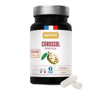 Corossol Graviola Hautement dosé 560 mg - Antioxydants, Vitamines & Minéraux -100% Naturel - Sans conservateur - 60 Gélules - 1 à 2 mois de cure - Fabriqué en France - Nutrivie