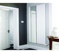 Corpotherma Panio radiateur, avec miroir, à eau, panneaux droits en acier de précision, blanc, profondeur : 63mm, PANS1800670, Exécution: 670x1800mm