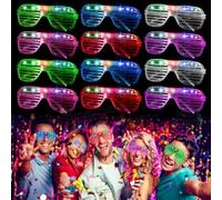 Corpower Lunettes Lumineuses, Lunette LED 12 Pièces Neon Lumière Montures de Lunettes LED, Lunettes de Fête pour Fête de Noël, Fête Décorations, Soirée Disco, Soirée de Folie, Rave