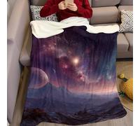 Corps CéLestes Couvertures et Plaids Planète au Ciel étoilé 3D Imprimée Couverture Lit en Flanelle 70 x 100 cm Plaid Polaire pour canapé lit Couch Chambre Salon Enfant Adulte