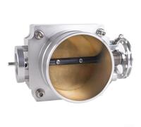 Corps d'accélérateur à haut débit de 70 mm pour Honda CNC usiné T6061 Système d'entraînement par câble de soupape d'admission en aluminium Finition noire et argentée (70 mm (argent))
