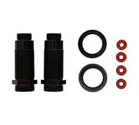 Corps d'amortisseur Avant en Alliage d'aluminium avec Anneau de régulation, Accessoires de Mise à Niveau durables Haute résistance pour Voiture TRAXXAS Slash 2WD RC Noir Argent (BL Noir)