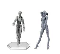 Corps de Figure d'action Personnalisable - Mannequin de Dessin en PVC avec Titulaire pour le Bureau et la Maison - pour les Artistes et les Collectionneurs (homme) (femme) (homme) (femme)