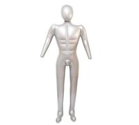 Corps de mannequin gonflable en PVC souple avec bras pour homme élégant pour présentation de vêtements, argent