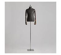 Corps de mannequin masculin réglable, forme de robe de mannequin commerciale haute avec support, bras et tête en bois, modèle factice de grande taille pour homme pour présentation de vêtements