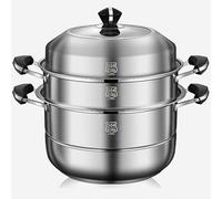 Corps de pot moulé sous pression en acier inoxydable 304 épaissi d'une seule pièce for la cuisson à vapeur petits pains et poisson(40cm)