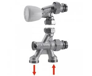 Corps de robinet thermostatique bitube à 2 voies R438TG GIACOMINI