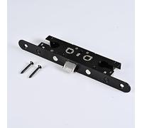 Corps de serrure à mortaiser avec entraxe, remplacement pour porte d’orage, serrure réversible de 2,5 in de hauteur avec pêne plein pour portes coulissantes de chambre et de salle de bain, noir
