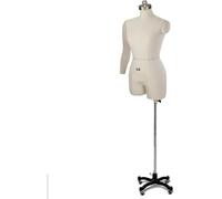 Corps de Torse de Mannequin de Couture féminin Pinnable avec Bras et Support Souples, Forme de Robe de Mannequin réglable for Femme(White,Small)