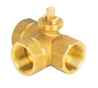 Corps de valve en T à 3 voies en laiton, corps de vanne à bille à trois voies fileté électrique pour la régulation de l'eau, de l'air, de l'huile dans les systèmes CVC et de chauffage (DN20)