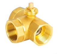 Corps de valve en T à 3 voies en laiton, corps de vanne à bille à trois voies fileté électrique pour la régulation de l'eau, de l'air, de l'huile dans les systèmes CVC et de chauffage (DN15)