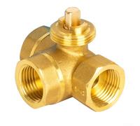 Corps de vanne à bille en laiton à 3 voies fileté électrique pour un contrôle fiable du débit dans les bobines de ventilateur CVC et les systèmes de chauffage avec construction en laiton (DN25)