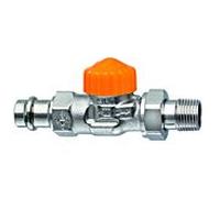 corps de vanne thermostatique Heimeier Eclipse 3942-15.000 R 2000 / 2, raccord à sertir Viega 15 mm, passage, bronze nickelé