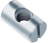Corps Écrous de Baril à Fente Chevilles (Paquet de 10) Croix Goujon Fendu Hex Zingué pour Meubles, Chaises, Lits, Berceaux Symétrique Attaches (10mm x 16mm)