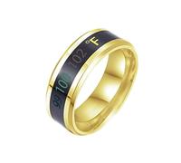 Corps en acier Couleur Acier Affichage de la température Anneau Température Bague en titane Changement de température Anneaux Jeu de cartes Secrets Forêt sombre, 8, Acier titane, Aucune pierre