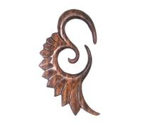 Corps en bois tribal Chic-Net expandeur percer sombres ailes d'ange brun main spirale sculptée de Sono bois 4mm plug tunnel de chair de boucle d'oreille boucle d'oreille de goujons