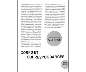 Corps et correspondances - Paul Dirkx - Le Bord De L'eau Eds - broché - Essai