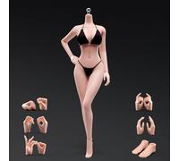 Corps féminin à échelle 1/6, 30,5 cm, super flexible, sans couture, avec pieds amovibles, main miniature, collection de figurines d'action (blanc)