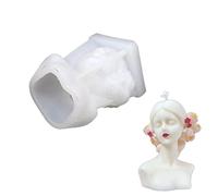 Corps féminin Moule en silicone Yeux timides Filles fermées Moule d'artisanat décoratif pour artisanat Parfum bougie Savon Décoration intérieure Moules pour résine époxy/résine