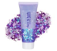 Corps Glitter Gel, Mardi Gras visage scintillant maquillage, scintillant cheveux, chanteur concerts festival Rave accessoires, mermaide scintillant couleur du visage du visage (#12 Sirène, 50ml)