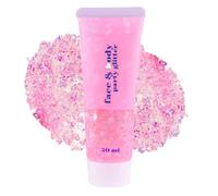 Corps Glitter Gel, Mardi Gras visage scintillant maquillage, scintillant cheveux, chanteur concerts festival Rave accessoires, mermaide scintillant couleur du visage du visage (#08 Pêche rose, 50ml)