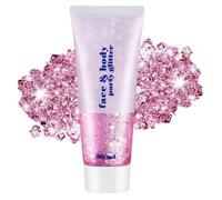 Corps Glitter Gel, Mardi Gras visage scintillant maquillage, scintillant cheveux, chanteur concerts festival Rave accessoires, mermaide scintillant couleur du visage du visage (#03 Rouge, 50ml)