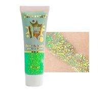Corps Holographique Caméléon, Ombre à Paupières et Glitter Liquide Visage, Paillettes de Cheveux Halloween Mariage Festival 1.06oz (#05 Vert)