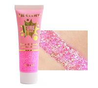 Corps Holographique Caméléon, Paillettes Sirène Liquide pour Visage, Ombre à Paupières, Cheveux - Festival Halloween Mariage Glitter 1.06oz (#04 Rose)