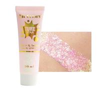 Corps Holographique Caméléon Visage - Glitter Sirène Liquide Ombre à Paupières Corps, Visage, Fine Paillettes de Cheveux - Halloween, Mariage, Festival - 1.06oz (#02 Blanc)