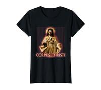 Corpus Christi Eucharistie du Dimanche Jésus Sacré T-Shirt Graphique avec Valeur, Femme, Noir, L
