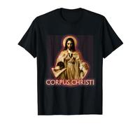 Corpus Christi Eucharistie du Dimanche Jésus Sacré T-Shirt Graphique avec Valeur, Homme, Noir, XL