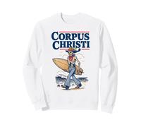 Corpus Christi Surf Retro Skeleton Cowboy Surfing Texas Sweatshirt