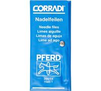 Corradi 12313062 Lot de 12 limes à aiguilles, pointe suisse 1, 140 mm, pour le travail de précision moyenne des petites surfaces, perforations, géométries, profils et rayons