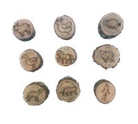 Correa 9 Pièces Empreintes d'animaux Timbres Moule Empreintes d'animaux Graver des en Bois pour Enfants Sol Boueux Champ de Neige Étapes Empreintes Ferme