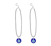 Correa Collier Pendentif Œil Bleu en Verre et Cuir, Chaîne en Corde, Protection Turque, Collier Porte- pour Femmes et, Facile à Installer et à Utiliser