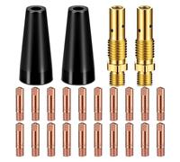 Correa Kit de 24 Embouts de Buse Sans Gaz à Noyau de Flux KP1939-1 pour Soudeur à Noyau de Flux Embouts de Contact pour Soudeur à Flux Sans Gaz Diffuseurs de Gaz