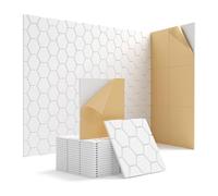 Correa Paquet de 15 Panneaux Muraux Insonorisés 12 X 12 X 0,4 Pouces, Panneau Insonorisant Auto-Adhésif Blanc
