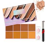Correcteur CrèMe Doux Et Mat Palette De 8 Teintes Avec Applicateur, CrèMe ImperméAble à Couverture ComplèTe,Hydratant Longue DuréE LéGer,CréEz Un Maquillage De Base Parfait (Couleur foncée, W2002)
